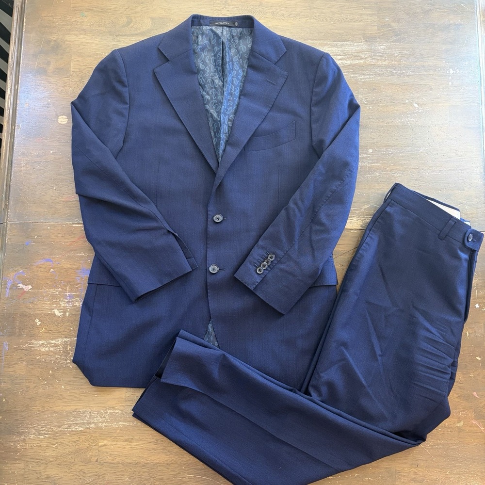 Suitsupply Lazio Blue Suit 42 (34 Pants) Barberis Vitals Canonico 2 Piece